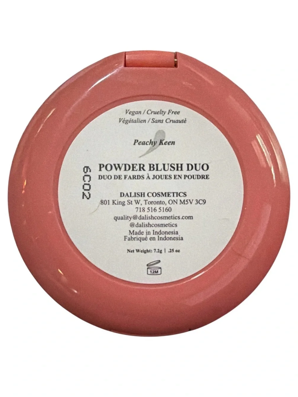 Da Lish Cosmetics Powder Blush Duo Peachy Keen 7.2g Vegan Cruelty Free NIB